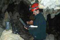 Collection of seepage waters in the cave for determination of selected physical-chemical parameters in situ; Benikova Cave