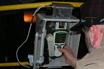 Testing of new monitoring device (Photo: J. Zelinka)