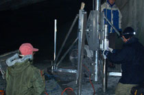 Drilling in the Dobšinská Ice Cave for determination of ice thickness, age and geochemical composition (Photo: J. Zelinka)